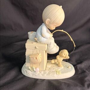 Precious Moments Ceramic Figurine - Cream and Blue